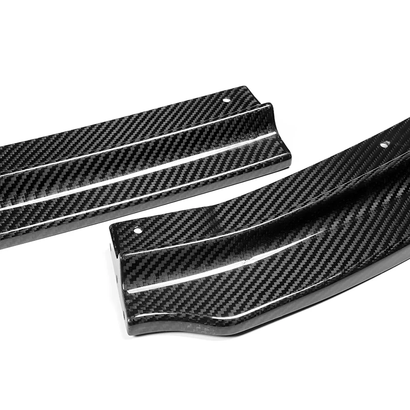 For 2008-2015 Mitsubishi Evolution R-Style Carbon Fiber Front Bumper Body Splitter Spoiler Lip 3PCS - Image 2