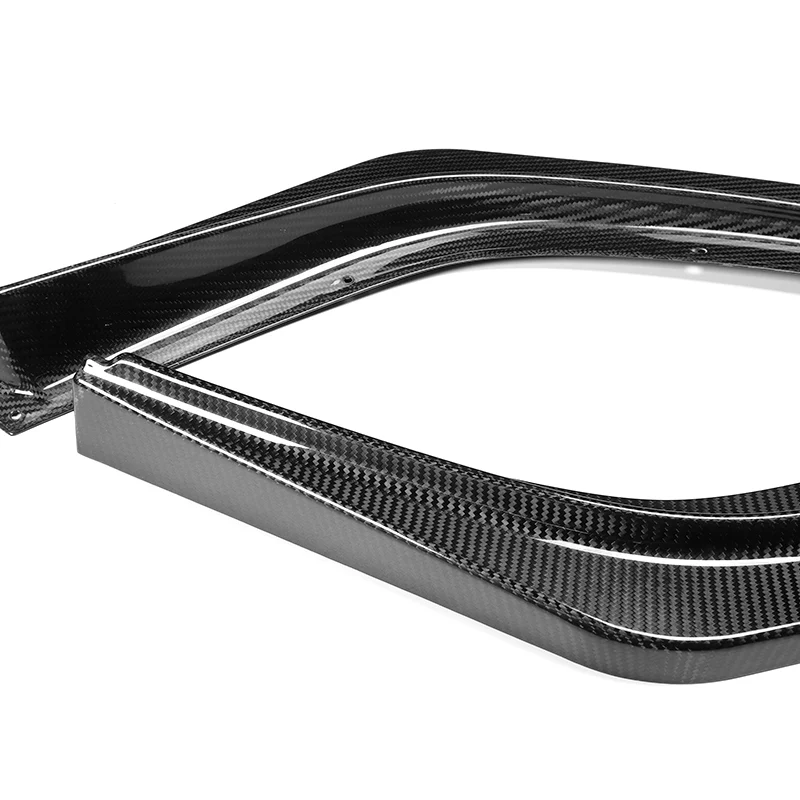 For 2008-2015 Mitsubishi Evolution R-Style Carbon Fiber Front Bumper Body Splitter Spoiler Lip 3PCS - Image 3