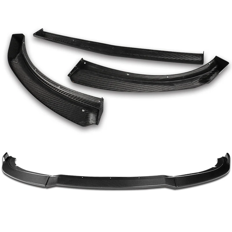 For 2007-2009 Infiniti G35 G37 4DR GT-Style Carbon Fiber Front Bumper Body Splitter Spoiler Lip 3PCS - Image 4