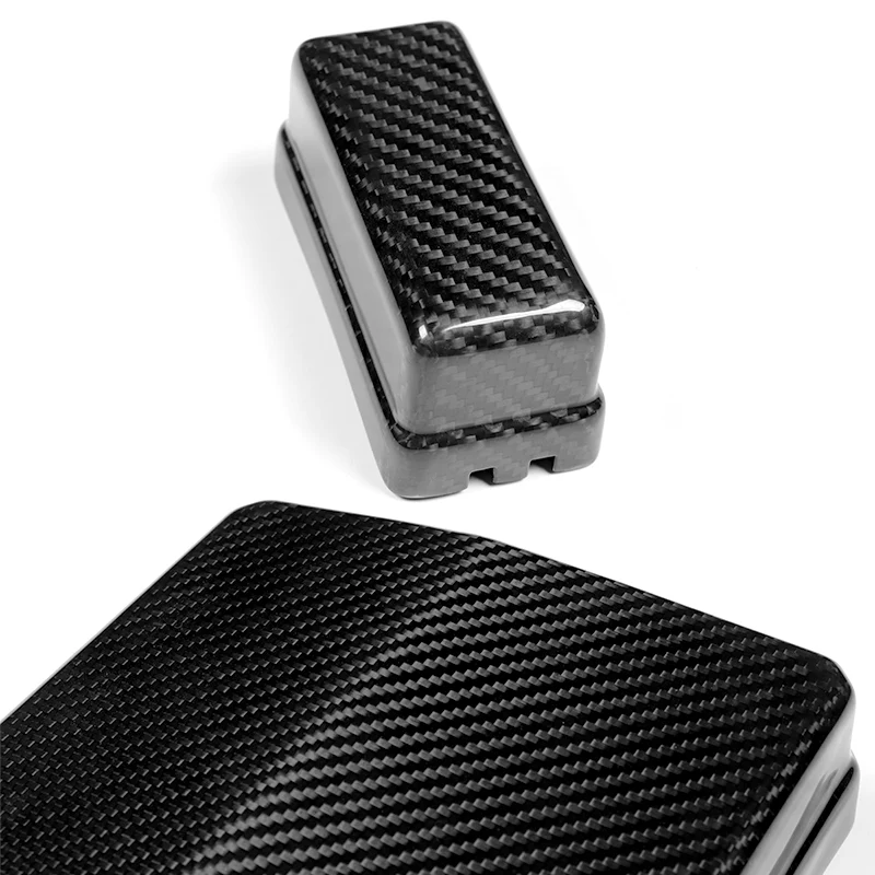 For 2008 - 2015 Mitsubishi Evolution X Engine Bay Fuse Box Cover - 2-Piece Real Carbon Fiber - Image 2
