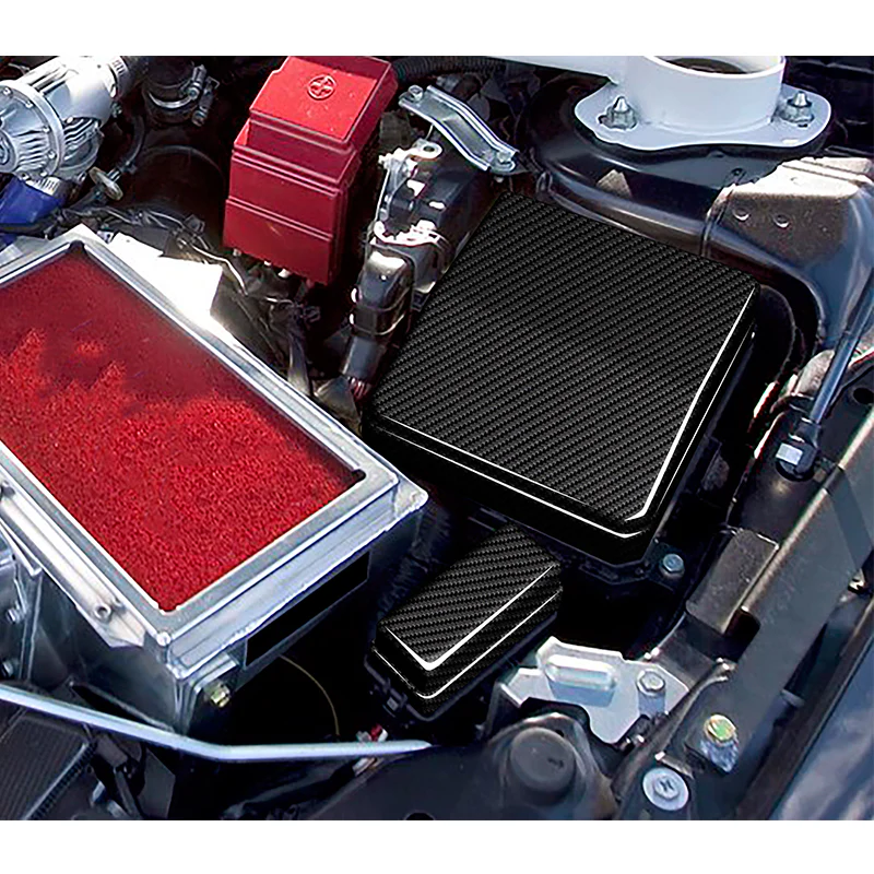 For 2008 - 2015 Mitsubishi Evolution X Engine Bay Fuse Box Cover - 2-Piece Real Carbon Fiber - Image 6