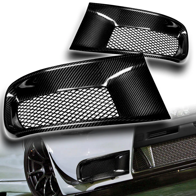 For 2008 - 2015 Mitsubishi Lancer EVO R-Style Front Bumper Side Air Duct Vents Caliper 2-pcs -Real Carbon Fiber - Image 3