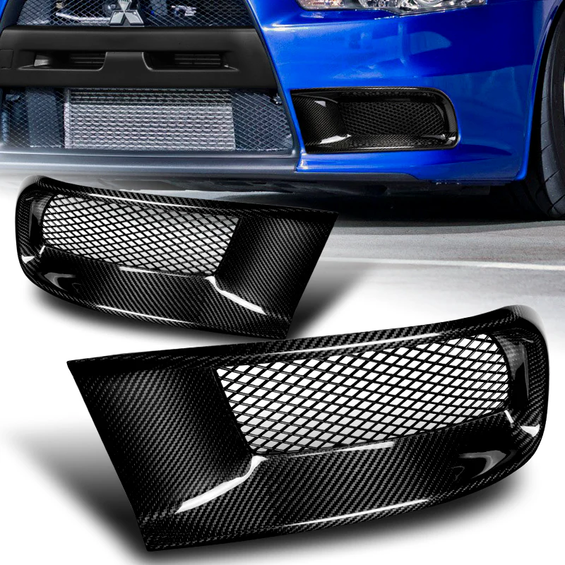 For 2008 - 2015 Mitsubishi Lancer EVO R-Style Front Bumper Side Air Duct Vents Caliper 2-pcs -Real Carbon Fiber - Image 6