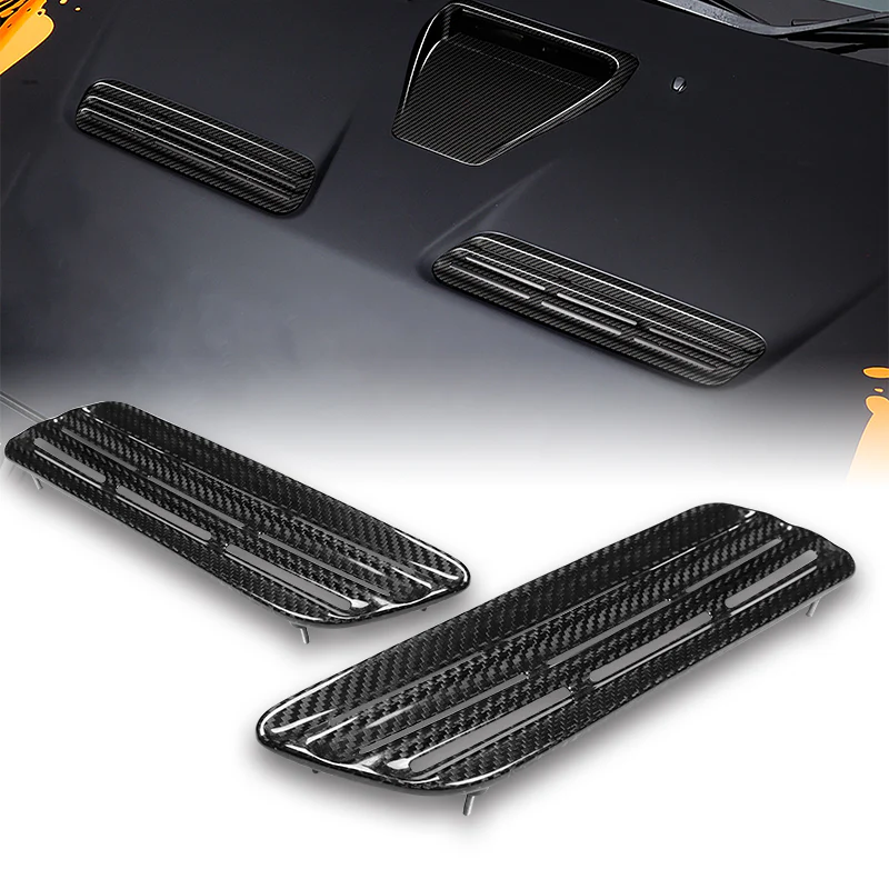 For 2008 - 2015 Mitsubishi Lancer Evolution 10 X JDM Racing Real Carbon Fiber Air Intake Bonnet Hood Vents - Image 5