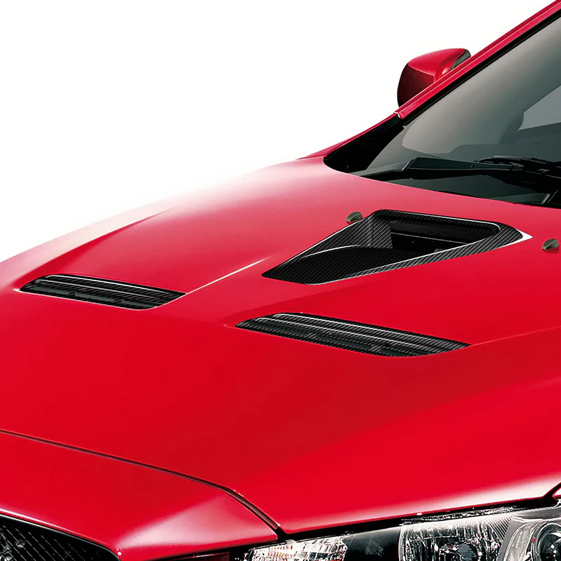 For 2008 - 2015 Mitsubishi Lancer Evolution 10 X JDM Racing Real Carbon Fiber Air Intake Bonnet Hood Vents - Image 9