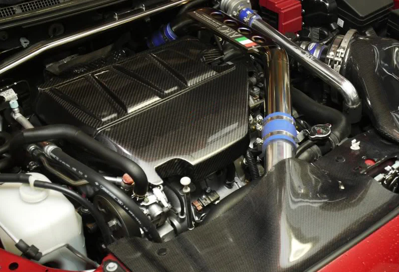 For 2008 - 2015 Mitsubishi Lancer Evolution X Light Weight Engine Cover - Real Carbon Fiber - Image 4