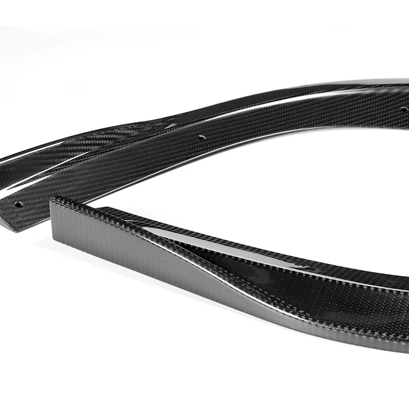 For 2008-2015 Mitsubishi Lancer RA-Style  3-PCS  Carbon Fiber Front Bumper Spoiler Lip - Image 3