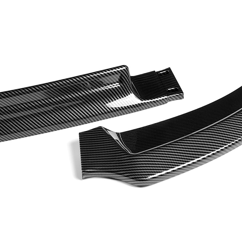 For 2008-2015 Mitsubishi Lancer RA-Style  3-PCS Carbon Look Front Bumper Spoiler Lip - Image 2