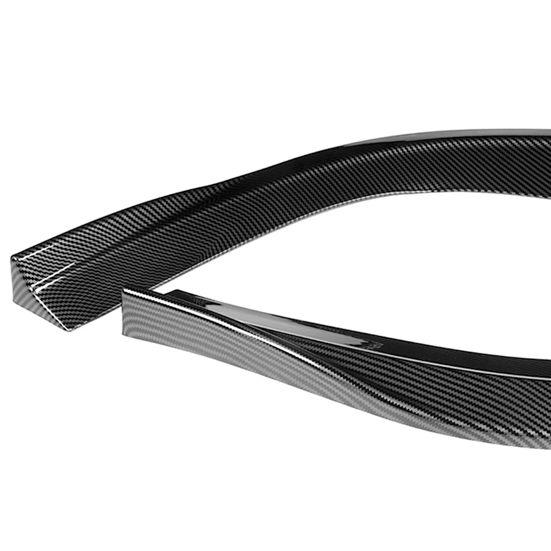 For 2008-2015 Mitsubishi Lancer RA-Style  3-PCS Carbon Look Front Bumper Spoiler Lip - Image 3