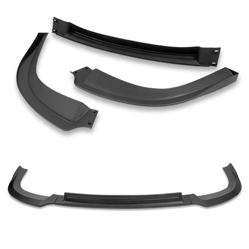 For 2008-2015 Mitsubishi Lancer RA-Style 3-PCS Matt Black Front Bumper Spoiler Lip Kit - Image 4
