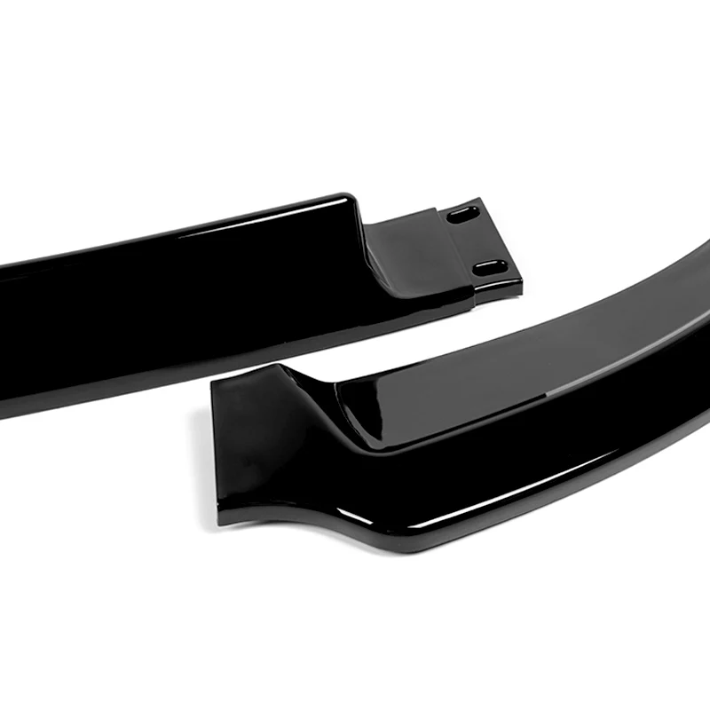 For 2008-2015 Mitsubishi Lancer RA-Style 3-PCS Painted Black Front Bumper Spoiler Lip - Image 2