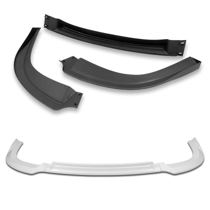 For 2008-2015 Mitsubishi Lancer RA-Style  3-PCS  Painted White Front Bumper Spoiler Lip - Image 4
