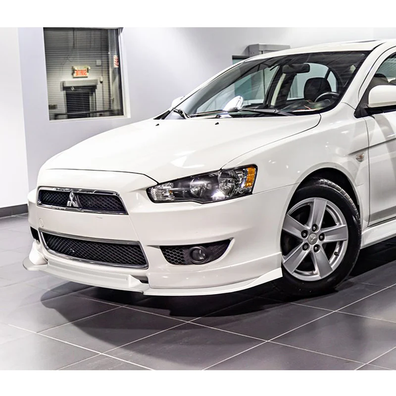 For 2008-2015 Mitsubishi Lancer RA-Style  3-PCS  Painted White Front Bumper Spoiler Lip - Image 5