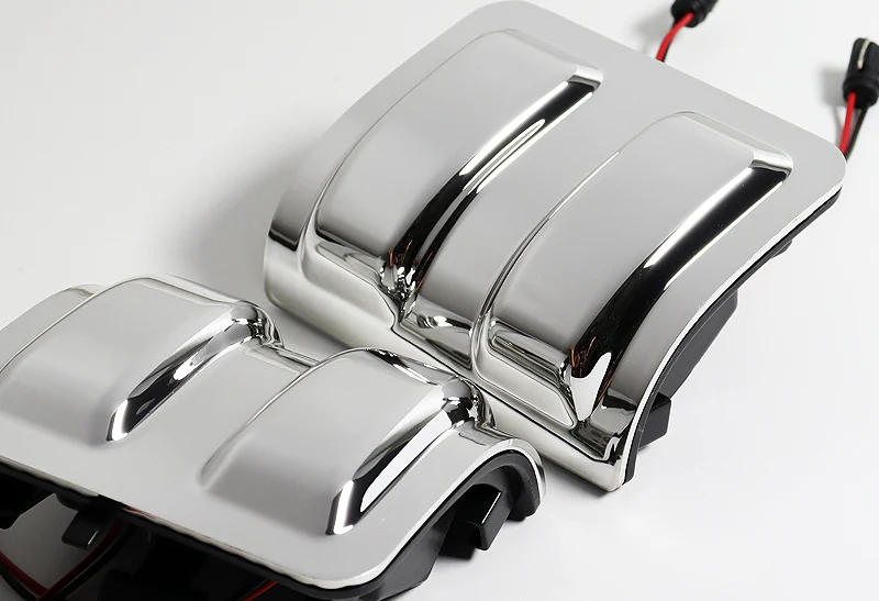 For 2008 - 2016 Ford F-250 F-350 F-450 F-550 Super Duty Side Mirror White LED Running Signal Lights -Chrome Lens - Image 2