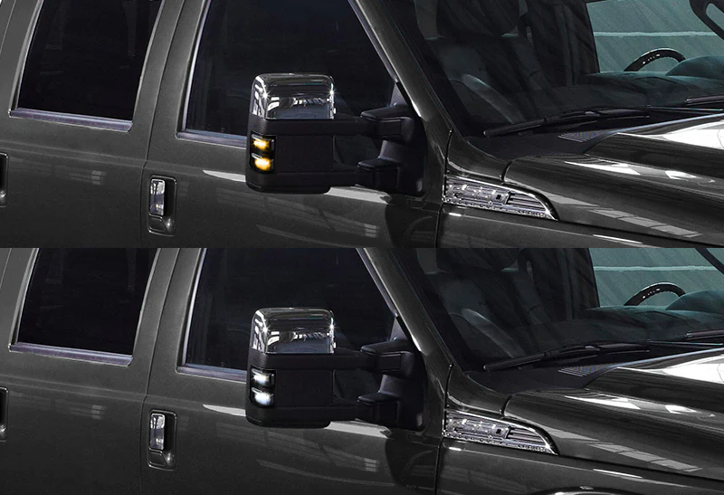 For 2008 - 2016 Ford F-250 F-350 F-450 F-550 Super Duty Side Mirror Amber/White LED Running Signal Lights -Smoke Lens - Image 8