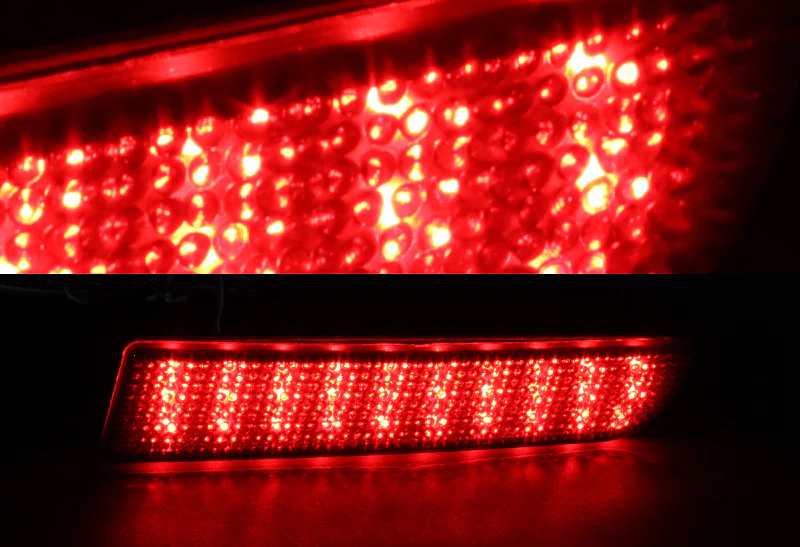 For 2008 – 2017 Mitsubishi Lancer LED JDM Rear Bumper Reflector Stop Brake Light Kit -Clear Lens - Image 5