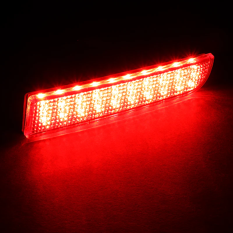 For 2008 – 2017 Mitsubishi Lancer LED JDM Rear Bumper Reflector Stop Brake Light Kit -Red Lens - Image 2