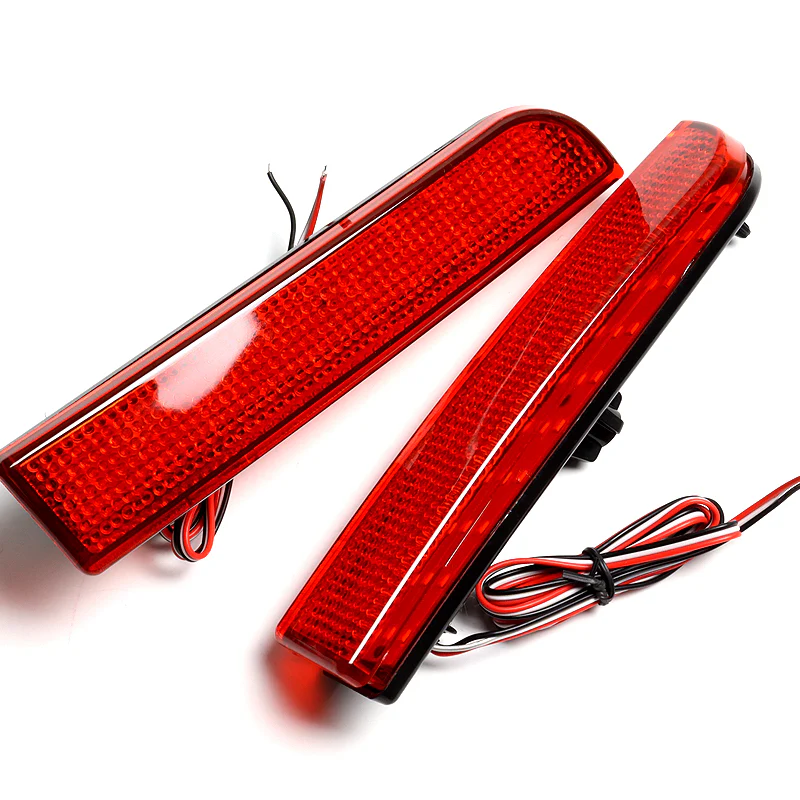 For 2008 – 2017 Mitsubishi Lancer LED JDM Rear Bumper Reflector Stop Brake Light Kit -Red Lens - Image 3