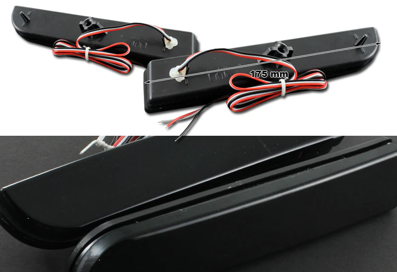 For 2008 – 2017 Mitsubishi Lancer LED JDM Rear Bumper Reflector Stop Brake Light Kit -Smoke Lens - Image 2