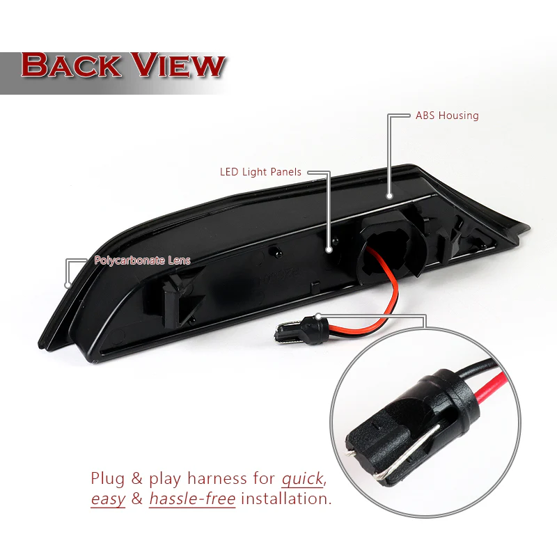 For 2008–2022 Nissan GTR R35 Amber LED Turn Signal Front Side Marker Lights -Smoked Lens - Image 3