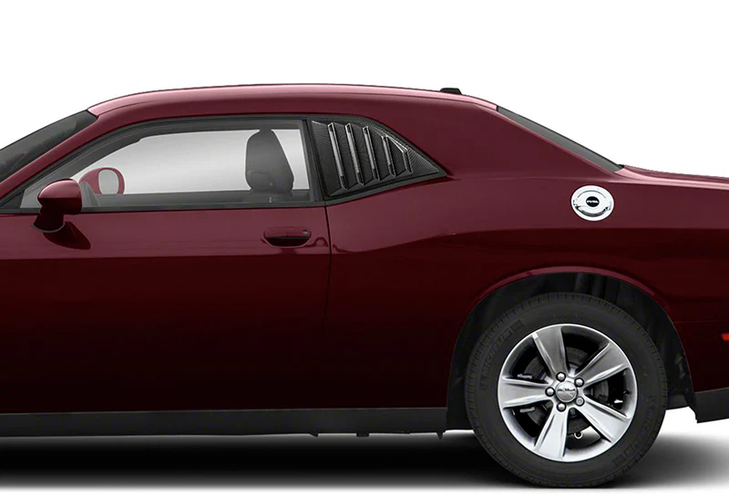 For 2008 - 2023 Dodge Challenger ABS Side Window Louvers Scoop Sun Shade Covers Vent -Carbon Fiber Look - Image 4