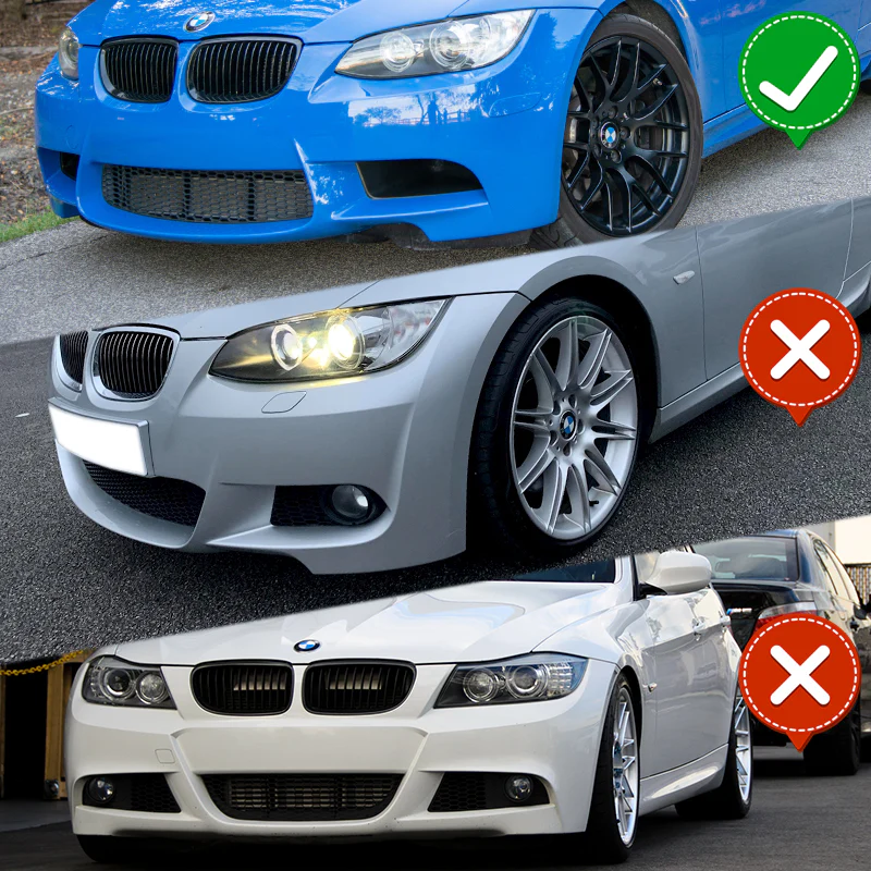 For 2008-2013 BMW E90 E92 E93 M3 Carbon Fiber Front Bumper Body Splitter Spoiler Lip 3PCS - Image 6