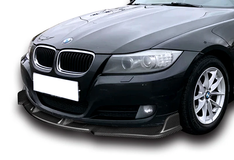 For 2009-2011 BMW E90 4DR Sedan 3-Series Carbon Look Style Front Bumper Splitter Spoiler Lip 3PCS - Image 5