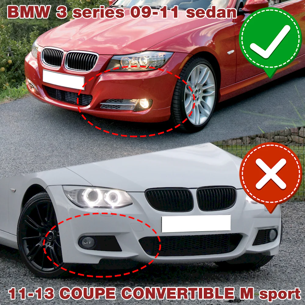 For 2009-2011 BMW E90 4DR Sedan 3-Series Painted White Front Bumper Splitter Spoiler Lip 3PCS - Image 6