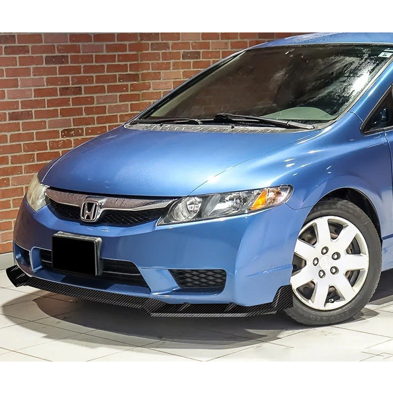 For 2009-2011 Honda Civic 4DR GT-Style Carbon Look 3-Piece Front Bumper Body Spoiler Splitter Lip Kit with Free Gift - Image 5