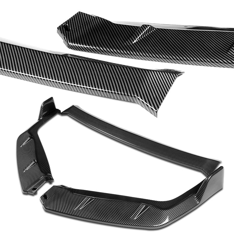 For 2009-2011 Honda Civic 4DR GT-Style Carbon Look 3-Piece Front Bumper Body Spoiler Splitter Lip Kit with Free Gift - Image 7