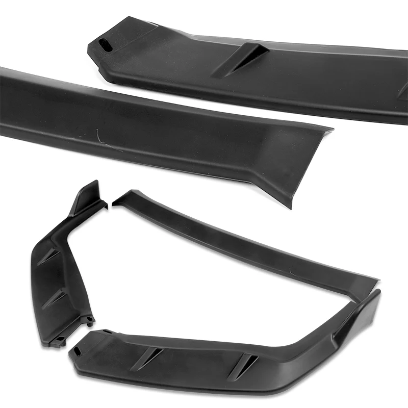 For 2009-2011 Honda Civic 4DR GT-Style Matte Black 3-Piece Front Bumper Body Spoiler Splitter Lip Kit with Free Gift - Image 5