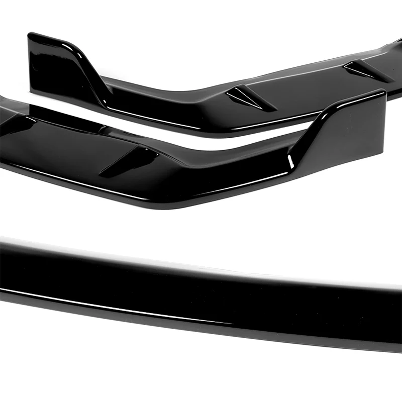 For 2009-2011 Honda Civic 4DR GT-Style PAINTED Black 3-Piece Front Bumper Body Spoiler Splitter Lip Kit - Image 7