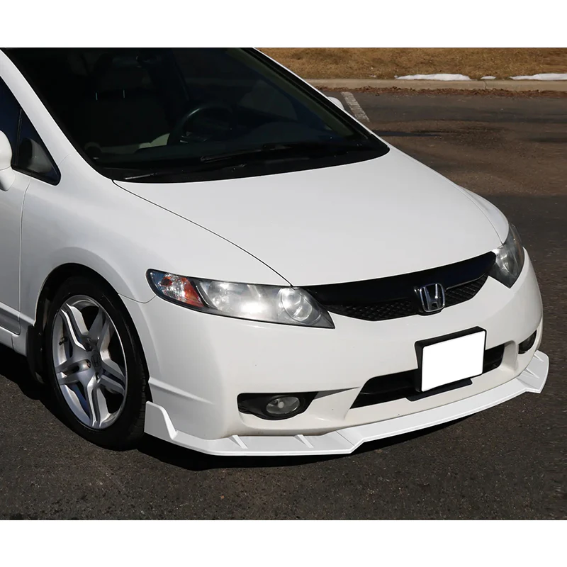 For 2009-2011 Honda Civic 4DR GT-Style Painted White 3-Piece Front Bumper Body Spoiler Splitter Lip Kit with Free Gift - Image 5