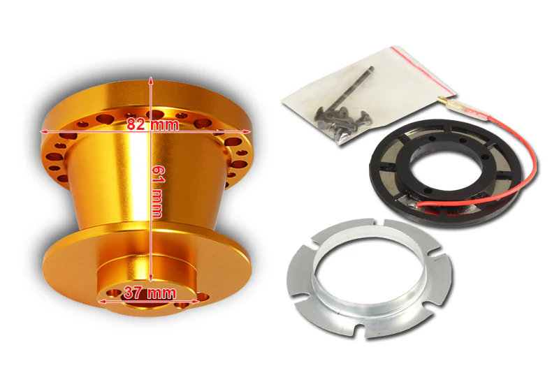 For 1995 - 2006 Hyundai Accent Steering Wheel 6-Bolt HUB Adapter -Orange T-6061 Aluminum - Image 2