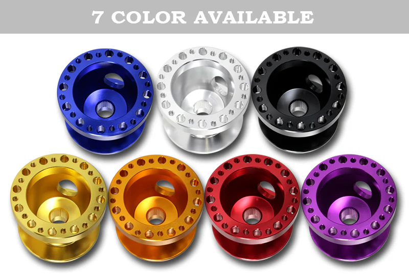 For 1995 - 2006 Hyundai Accent Steering Wheel 6-Bolt HUB Adapter -Orange T-6061 Aluminum - Image 3