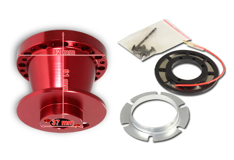 For 1990 - 2003 Mazda Protege Steering Wheel 6-Bolt HUB Adapter -Red T-6061 Aluminum - Image 2