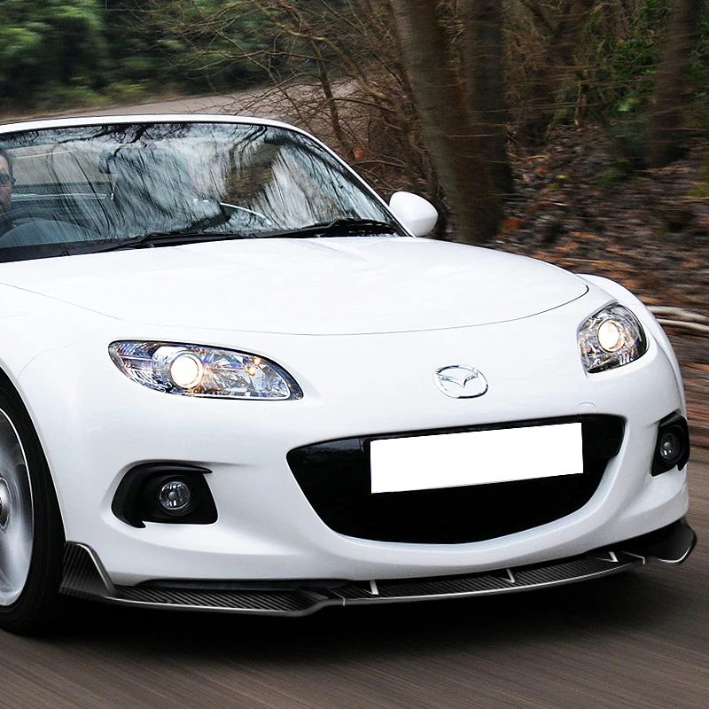 For 2009-2013 Mazda Miata MX-5 GV-Style Carbon Fiber Front Bumper Splitter Spoiler Lip 3PCS - Image 5