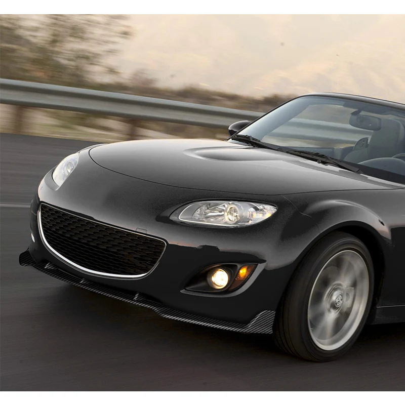 For 2009-2013 Mazda Miata MX-5 GV-Style Carbon Look Front Bumper Splitter Spoiler Lip 3PCS - Image 5