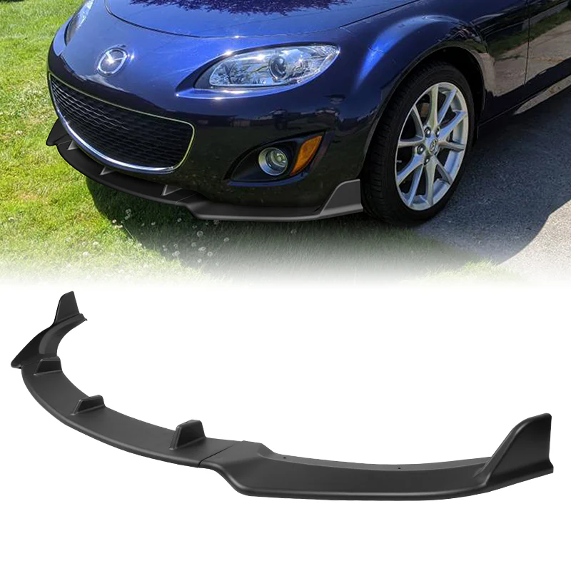 For 2009-2013 Mazda Miata MX-5 GV-Style Matt Black Front Bumper Splitter Spoiler Lip 3PCS - Image 5