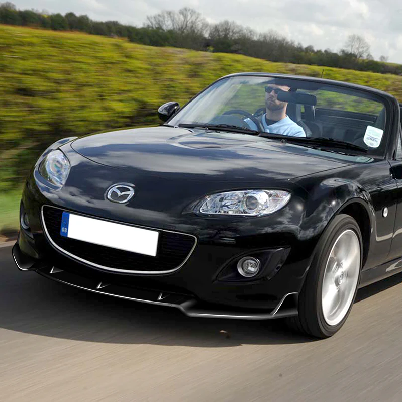 For 2009-2013 Mazda Miata MX-5 GV-Style Painted Black Front Bumper Splitter Spoiler Lip 3PCS - Image 5