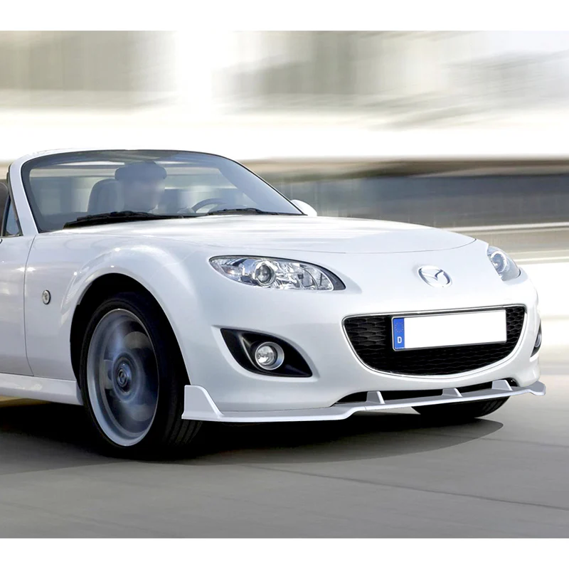 For 2009-2013 Mazda Miata MX-5 GV-Style Painted White Front Bumper Splitter Spoiler Lip 3PCS - Image 5