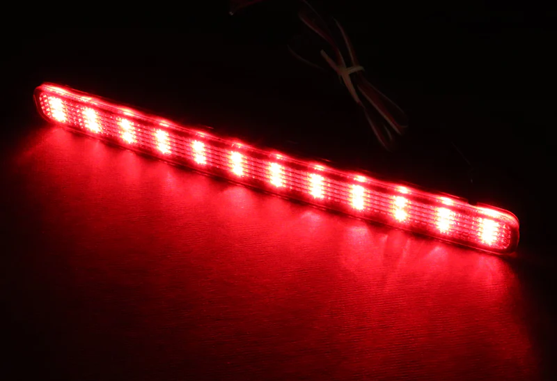 For 2009 – 2014 Acura TSX 48-LED Rear Bumper Reflector Stop Brake Light Kit -Smoke Lens - Image 3