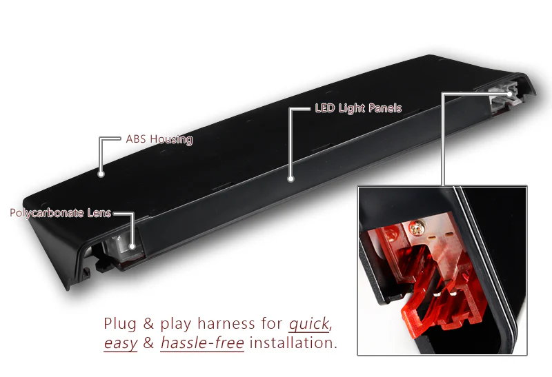 For 2009-2016 Audi S4 A4 Quattro LED High Mounted Center Reflector Third 3RD Brake Light Stop Lamp -Clear Lens - Image 3