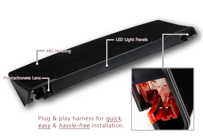 For 2009-2016 Audi S4 A4 Quattro LED High Mounted Center Reflector Third 3RD Brake Light Stop Lamp -Smoked Lens - Image 3