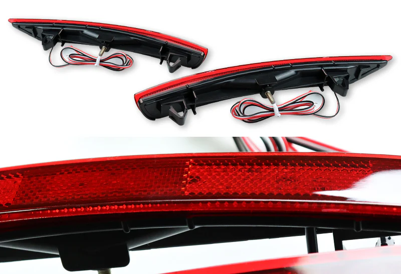 For 2009 – 2018 Subaru Forester 72-LED Rear Bumper Reflector Stop Brake Light Kit -Red Lens - Image 2