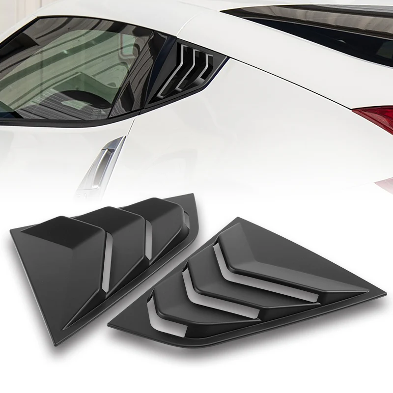 For 2009 - 2020 Nissan 370Z ABS Side Window Louvers Scoop Sun Shade Covers Vent -Black - Image 6