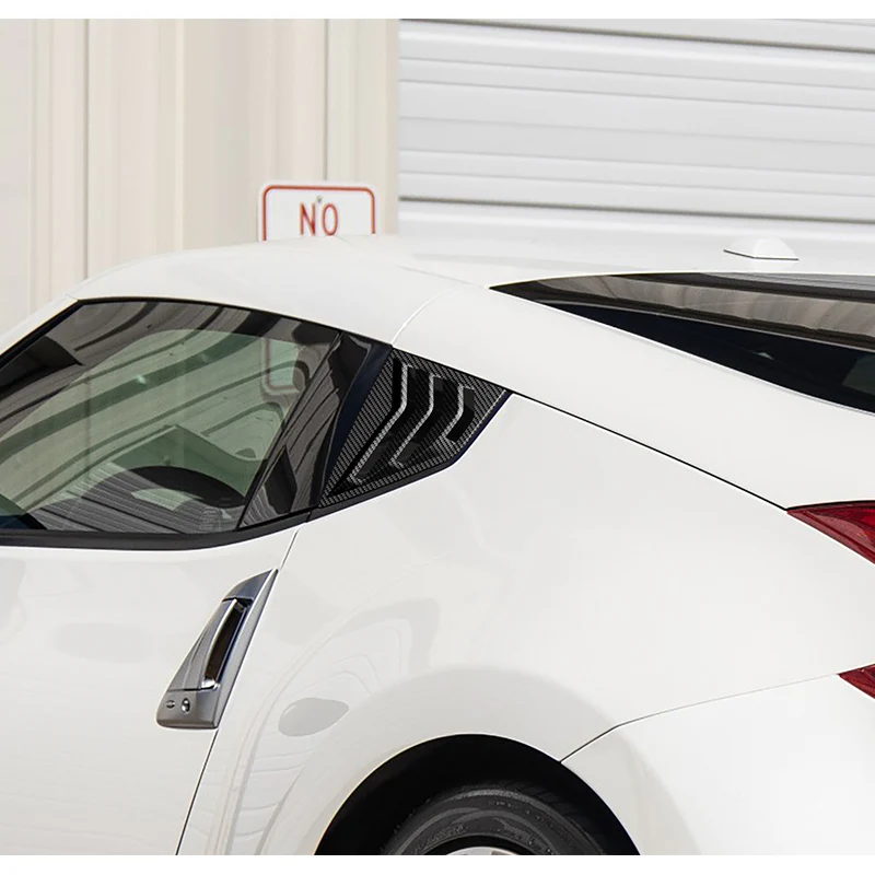 For 2009 - 2020 Nissan 370Z ABS Side Window Louvers Scoop Sun Shade Covers Vent -Carbon Fiber Look - Image 5