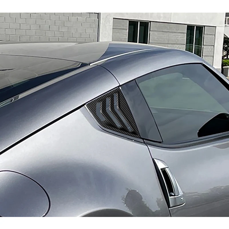 For 2009 - 2020 Nissan 370Z ABS Side Window Louvers Scoop Sun Shade Covers Vent -Carbon Fiber Look - Image 7