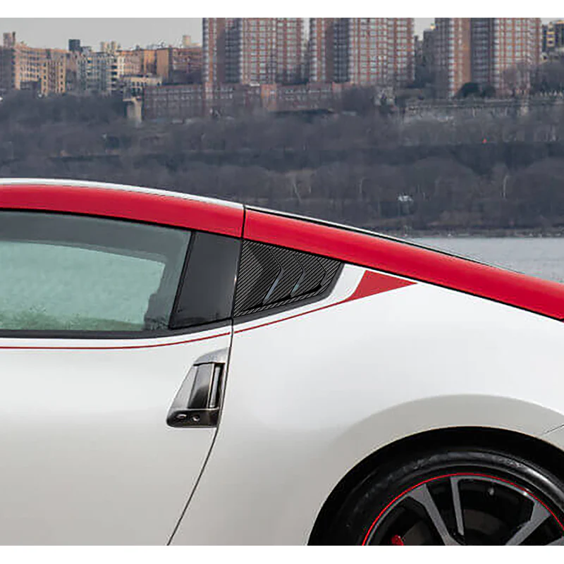 For 2009 - 2020 Nissan 370Z ABS Side Window Louvers Scoop Sun Shade Covers Vent -Carbon Fiber Look - Image 8