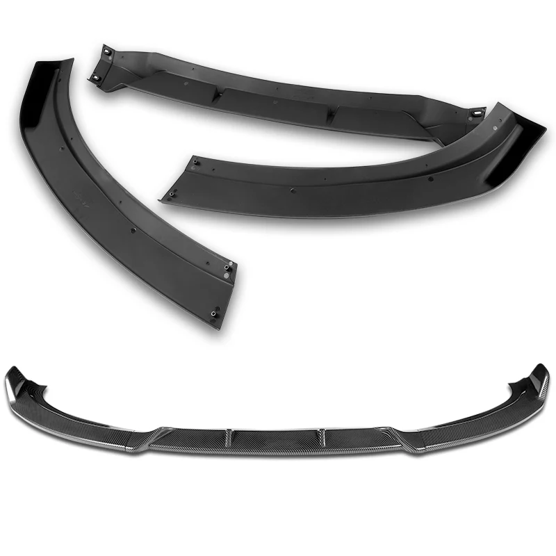 For 2010-2012 Hyundai Genesis Coupe Carbon Look 3-PCS Front Bumper Body Spoiler Lip - Image 4